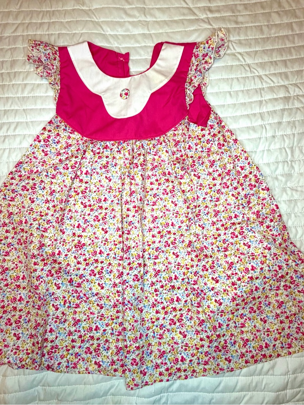 OFC Girls Floral Dress Size 6T-8T For Church Picnics School -  Like New Handmade